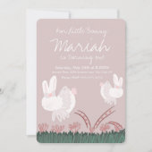 Niedliche Ostern 1. Geburtstag Handgezeichnet Einladung (Vorderseite)