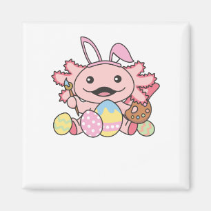 Niedliche Ostern Axolotl mit Ostern-Eiern als Oste Magnet