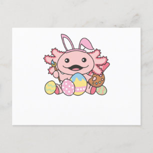 Niedliche Ostern Axolotl mit Ostern-Eiern als Oste Postkarte