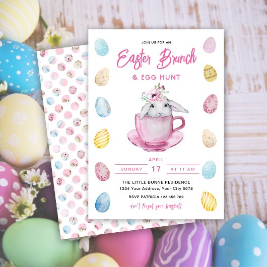 Niedliche Ostern Brunch & Egg Hunt Einladung