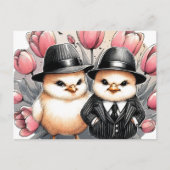 Niedliche Ostern - Chicks Rosa Tulip Postkarte (Vorderseite)