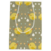 Niedliche Ostern-Küken und kleines Eimuster Mittlere Geschenktüte (Rückseite)