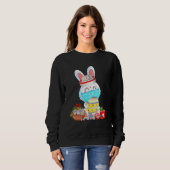 Niedliche Osternmahlstelle Maske Nurse Stethoscope Sweatshirt (Vorne ganz)