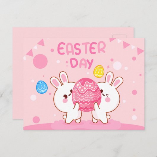 Niedliche Osterpostkarte Postkarte (Vorne/Hinten)