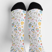 Niedliche Ostersocken mit Bunny und Eggemuster Socken (Oben)