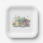 Niedliche Ostersonne Pappteller (Vorderseite)