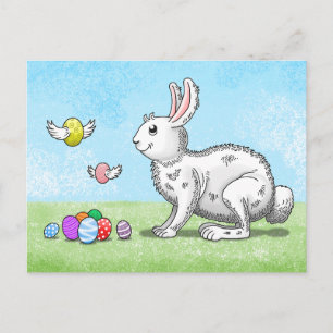 Niedliche Ostersonnenjagd Feiertagspostkarte