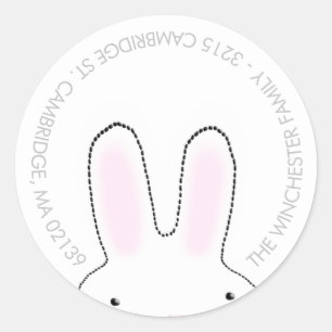 Niedliche Ostersonnige, graue Unterhaltungsadresse Runder Aufkleber