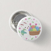 Niedliche Ostersonnige Illustration Button (Vorne & Hinten)