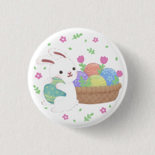 Niedliche Ostersonnige Illustration Button
