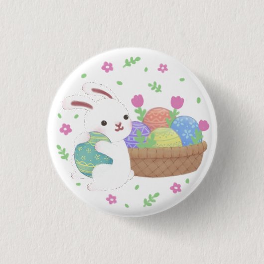 Niedliche Ostersonnige Illustration Button (Vorderseite)