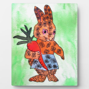 Niedliche Ostersonnige Illustration mit Orangenkar Fotoplatte