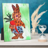 Niedliche Ostersonnige Illustration mit Orangenkar Fotoplatte (Seite)