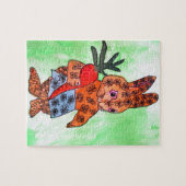 Niedliche Ostersonnige Illustration mit Orangenkar Puzzle (Horizontal)