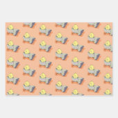 Niedliche Osterstreifen-Papierblätter für Kick-Mus Geschenkpapier Set (Vorderseite 2)