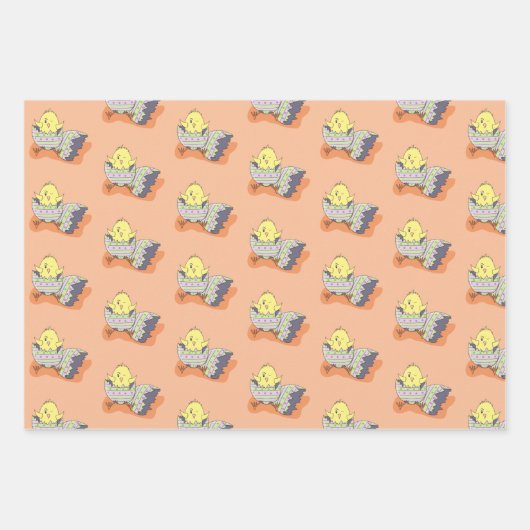 Niedliche Osterstreifen-Papierblätter für Kick-Mus Geschenkpapier Set (Vorderseite 2)