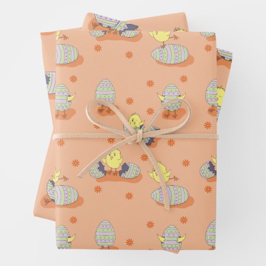 Niedliche Osterstreifen-Papierblätter für Kick-Mus Geschenkpapier Set (Beispiel)