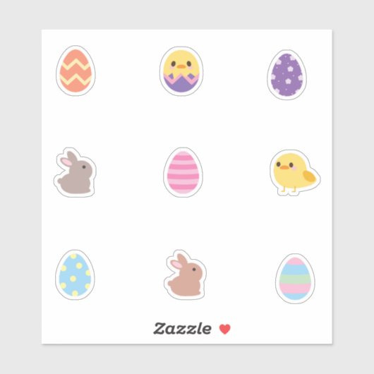 Niedliche Osterthematische Aufkleber (Blatt)
