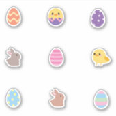 Niedliche Osterthematische Aufkleber (Vorderseite)