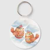 Niedliche Ostervögel Schlüsselanhänger (Rückseite)