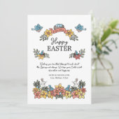 Niedliche Ostervögel und sonnige Tiere Feiertagskarte (Stehend Vorderseite)