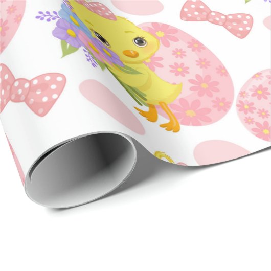 NIEDLICHE OSTKÜCHE MIT PINKENEIERN GESCHENKPAPIER (Rolleneckpunkt)