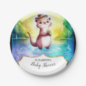Niedliche Otter Babydusche Pappteller (Vorderseite)
