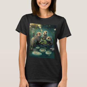 Niedliche Otter, die 2 spielen T-Shirt