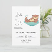 Niedliche Otter Forest Animal Wasserfarbe Einladung (Stehend Vorderseite)