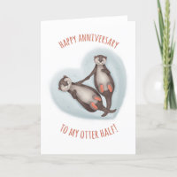 Niedliche Otter Halbjubiläumskarte