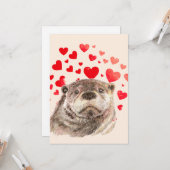 Niedliche Otter Hearts senden Liebe Tier Karte (Vorderseite/Rückseite Beispiel)