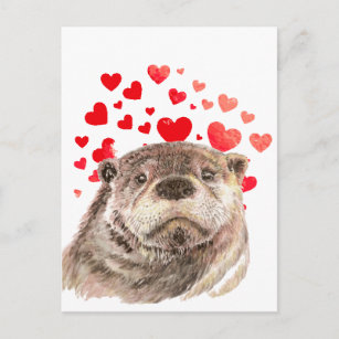 Niedliche Otter Hörer, die meine ganze Liebe sende Postkarte