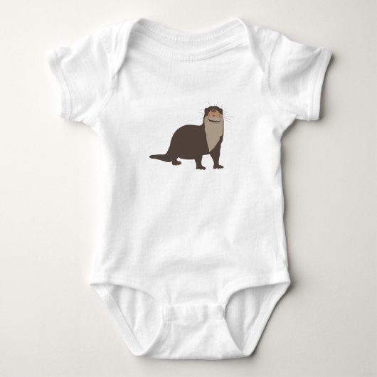 Niedliche Otter-Illustration Baby Strampler (Vorderseite)