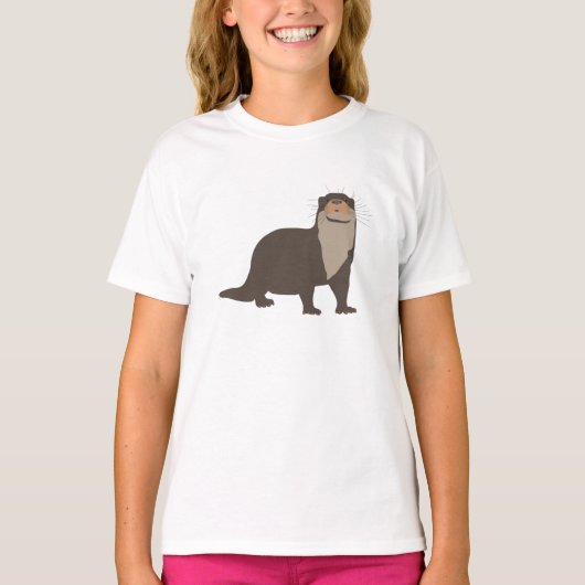 Niedliche Otter-Illustration T-Shirt (Vorderseite)