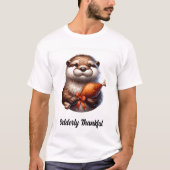 Niedliche Otter mit dem Erntedank Türkei T-Shirt (Vorderseite)