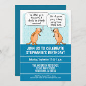 Niedliche Otter Puns Geburtstagsparty Einladung (Vorne/Hinten)