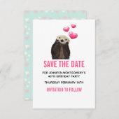 Niedliche Otter Wildlife mit Valentinerherzen Save The Date (Vorne/Hinten)
