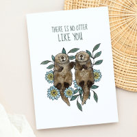 Niedliche Otters Denken Sie an Ihre Postkarte