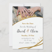 Niedliche Overlay-Foto-Hochzeit Einladung (Vorderseite)