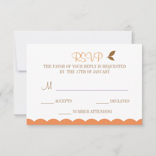 Niedliche Owalantwort RSVP Karte (Vorderseite)