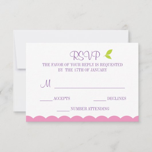 Niedliche Owalantwort RSVP Karte (Vorderseite)