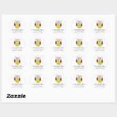 Niedliche Owl Address Labels Runder Aufkleber (Blatt)