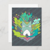 Niedliche Owl Art | Anime Design Einladung (Vorne/Hinten)