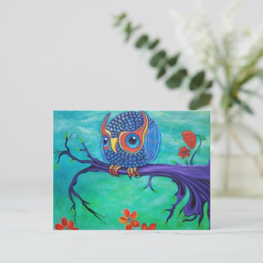 Niedliche Owl Art Postkarte (Stehend Vorderseite)