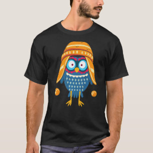 Niedliche Owl Beanie Hat Earflaps T-Shirt
