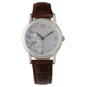 Niedliche Owl Beige Taupe Weiße Zahlen Armbanduhr