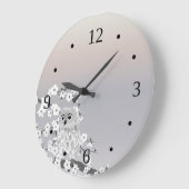 Niedliche Owl Beige Taupennummern Große Wanduhr (Winkel)