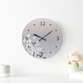 Niedliche Owl Beige Taupennummern Große Wanduhr (Zuhause)