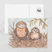 Niedliche Owl Brothers Postkarte (Vorne/Hinten)