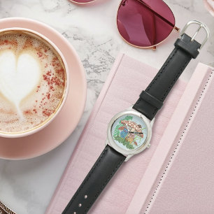 Niedliche Owl Family Pilzregen Armbanduhr